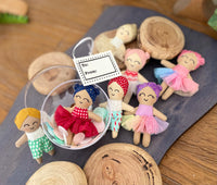 Teeny doll Christmas baubles