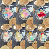 Teeny doll Christmas baubles