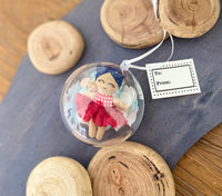 Teeny doll Christmas baubles